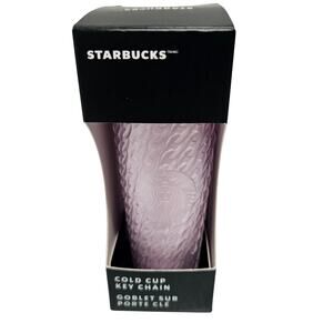 Starbucks 2024 Spring Pink Chain Link Soft Touch Cold Cup Tumbler Keychain